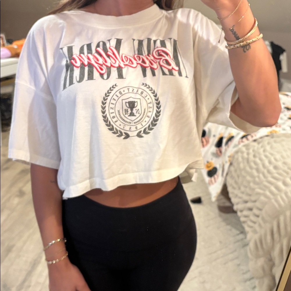 White crop T-shirt - Picture 3 of 5